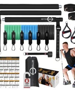 Kit de Barra de Pilates con Bandas de -Negro (20lbs, 30lbs,
