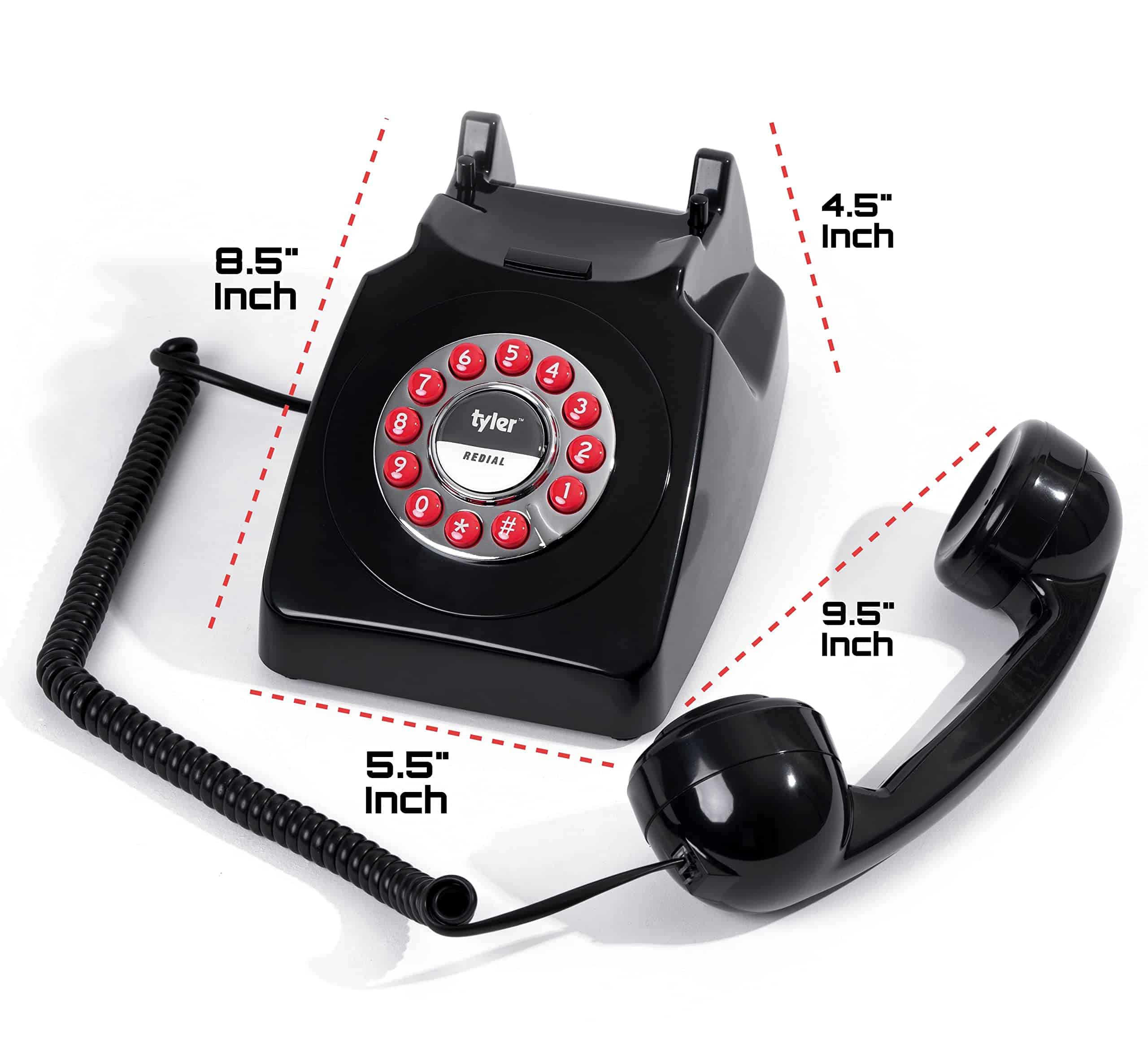 Teléfono de Estilo Retro Tyler, Aspecto de Botón Giratorio, - Imagen 7