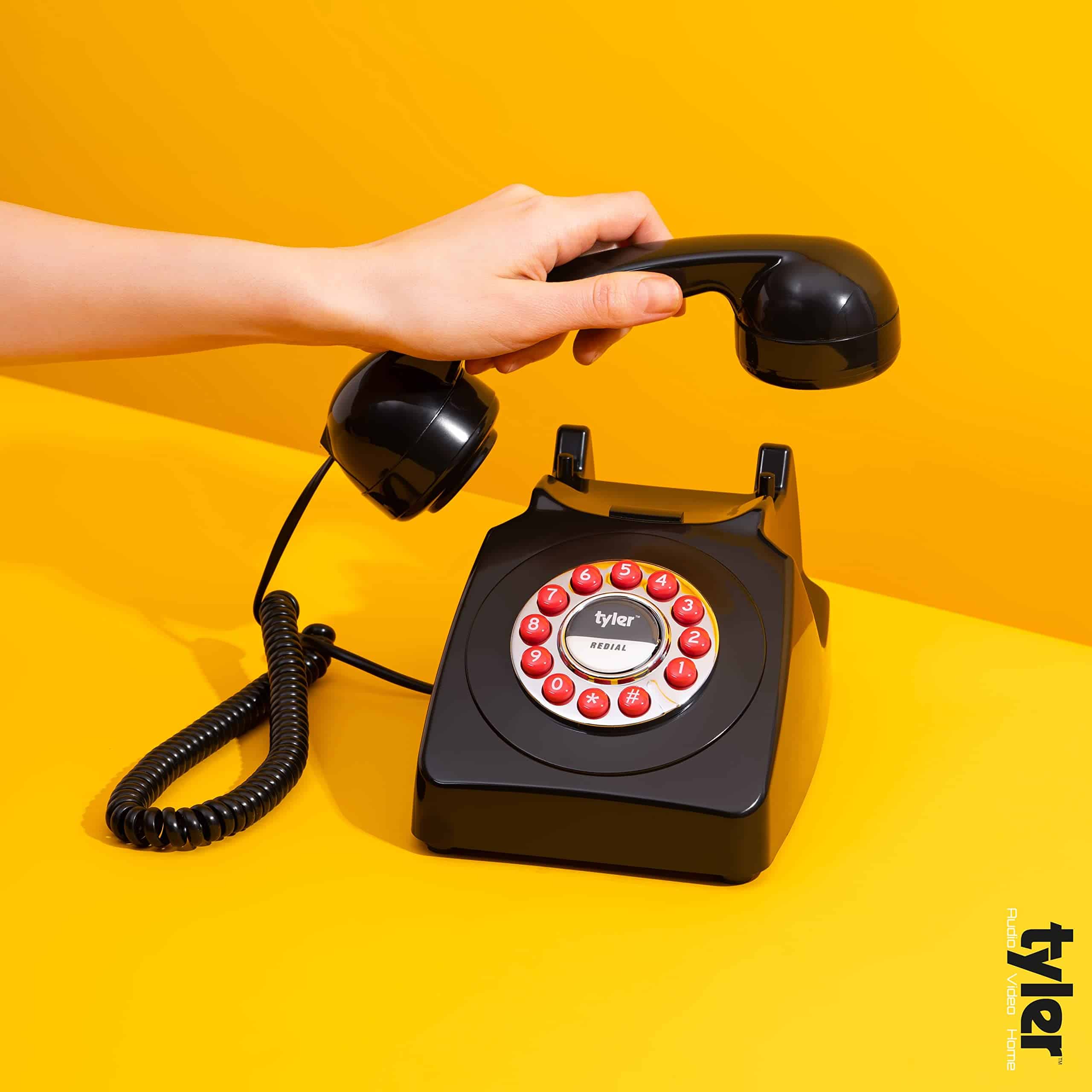 Teléfono de Estilo Retro Tyler, Aspecto de Botón Giratorio, - Imagen 4