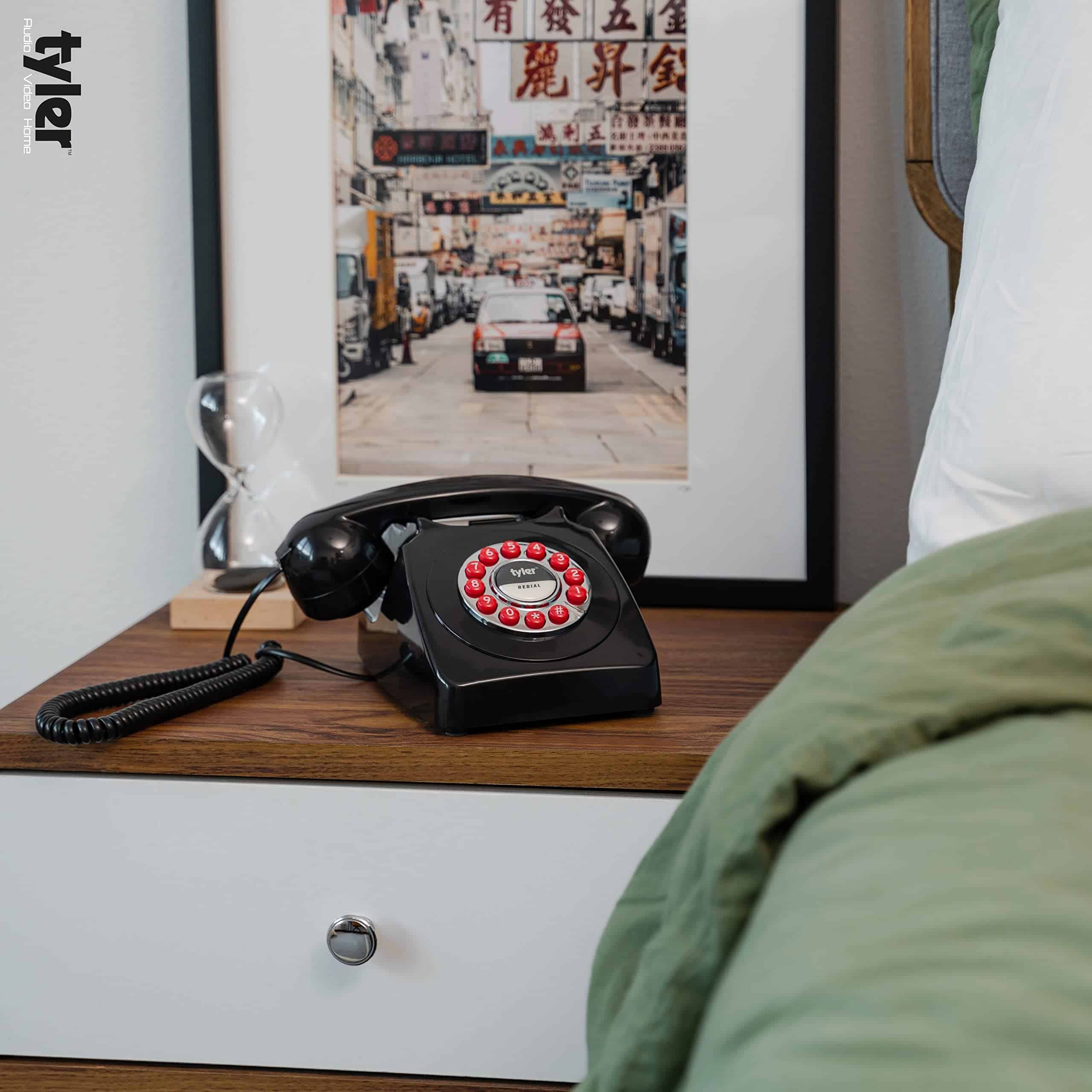 Teléfono de Estilo Retro Tyler, Aspecto de Botón Giratorio, - Imagen 5