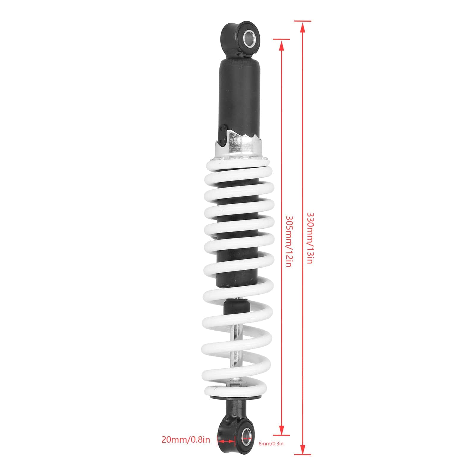 Amortiguadores Traseros para Motocicleta, 305mm/12in Blanco - Imagen 3