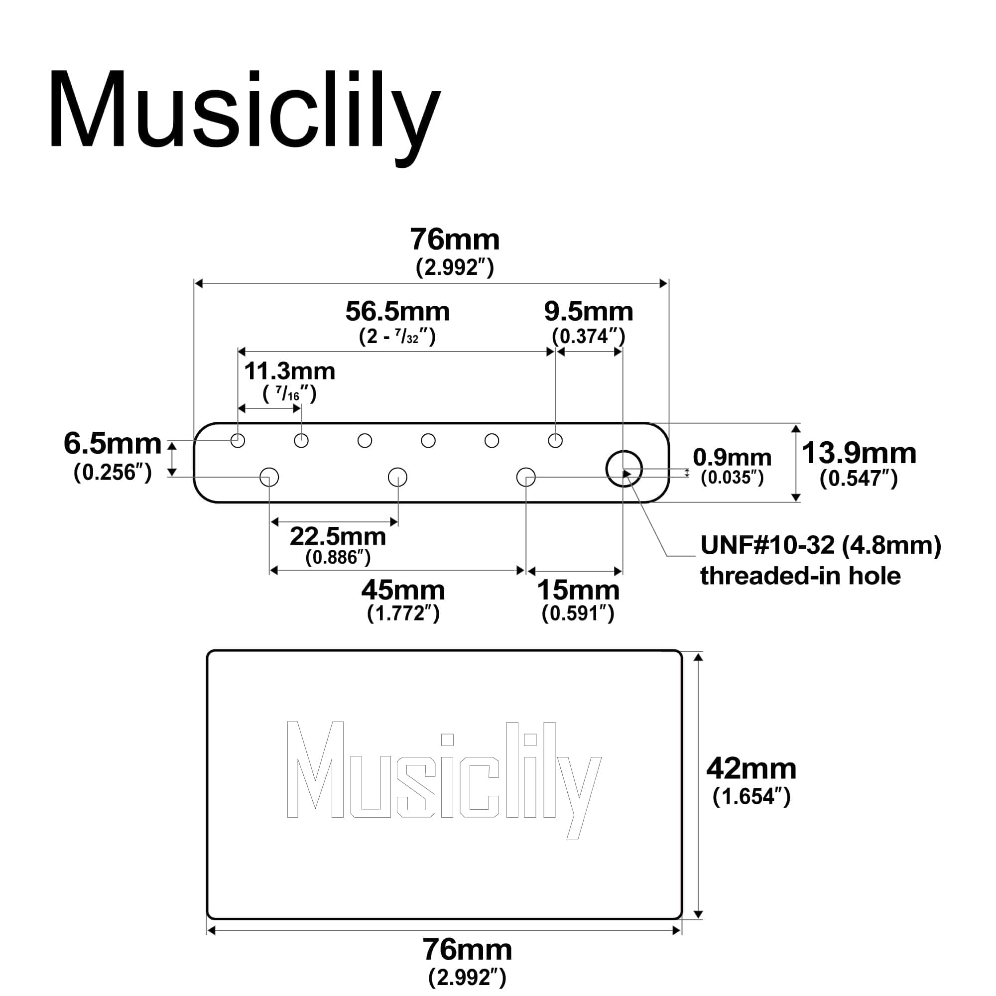 Bloque de Tremolo de Latón con Espaciado de 56.5mm para - Imagen 3