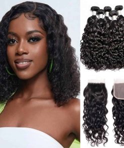 Paquetes de Cabello Humano Brasileño de 5 con Cierre de