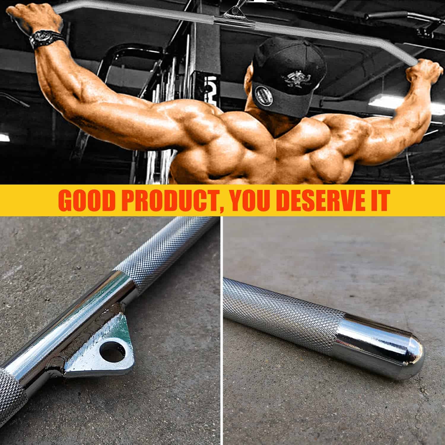 Barra de Jalón Sólida de 45 Pulgadas - Agarre Ancho de - Imagen 6