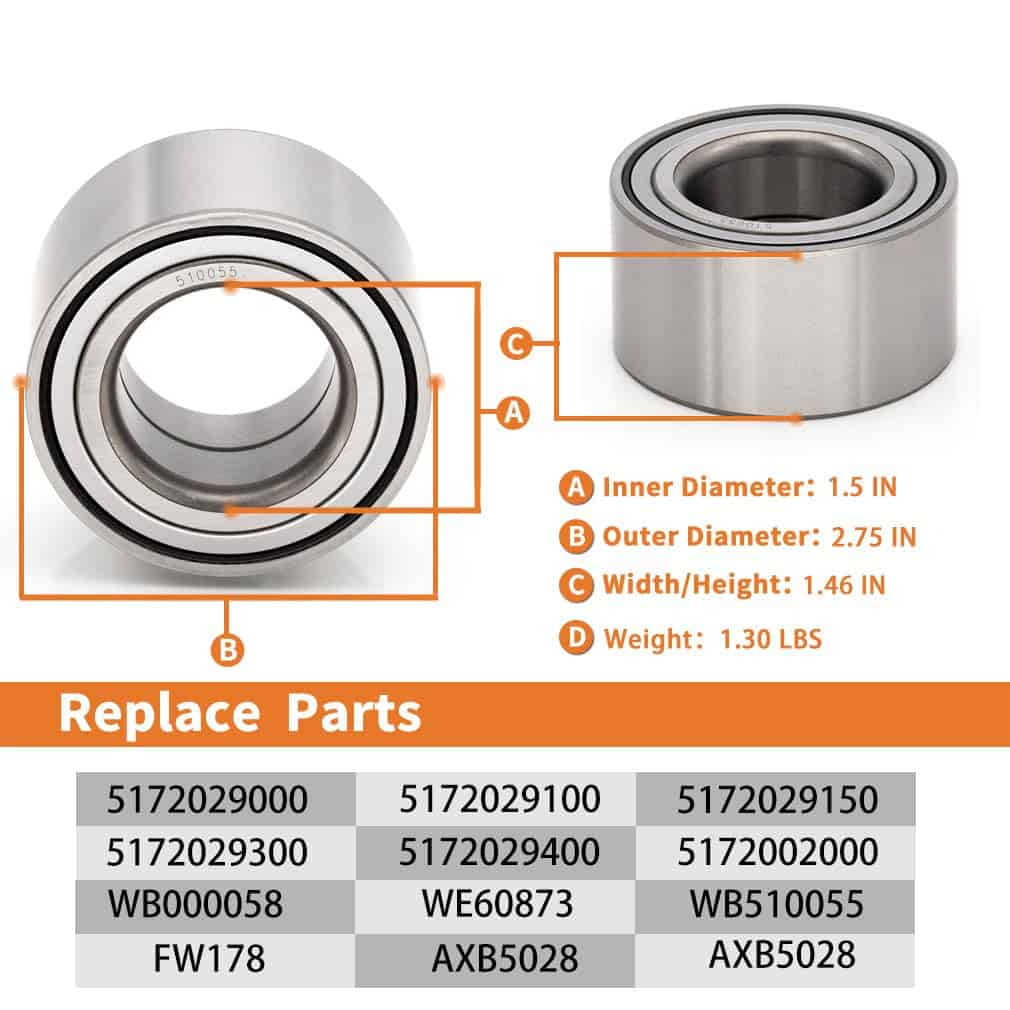 SimpliAuto 2PCS 510055 Buje y Rodamiento delantero - Imagen 4