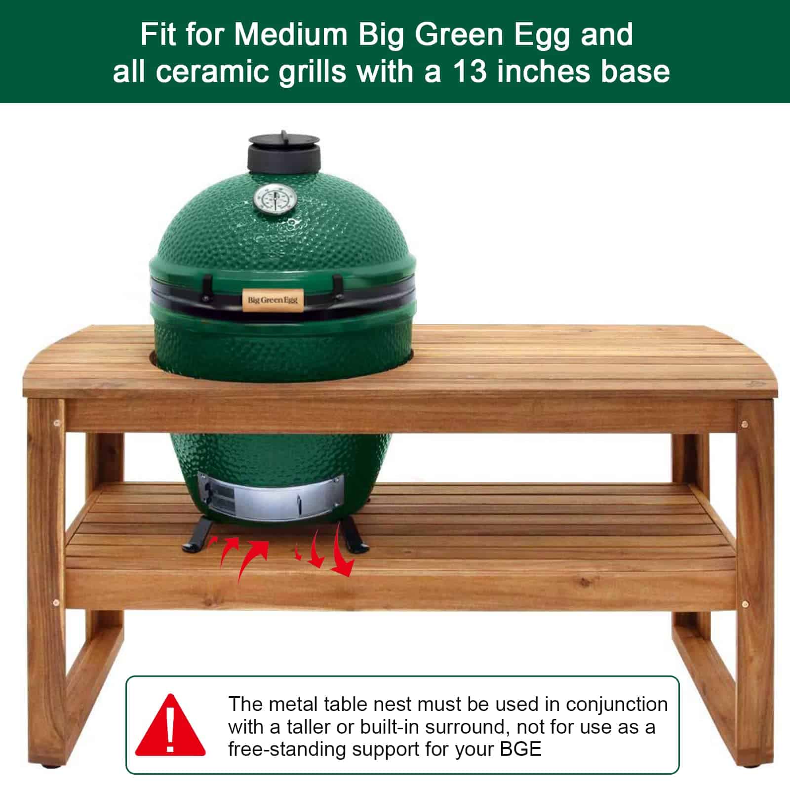 Soporte para Parrilla Quantfire Table Nest para Big Green - Imagen 6