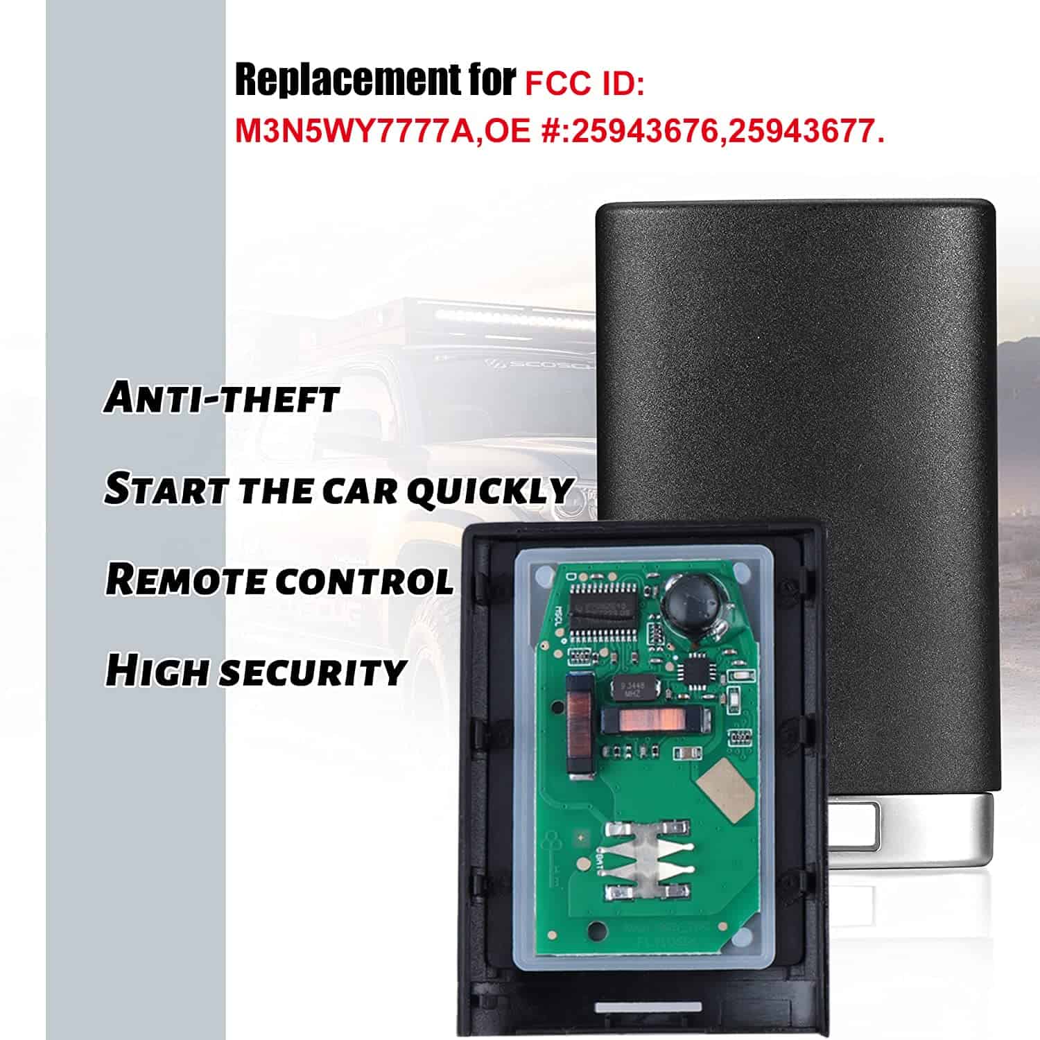 Control Remoto de Entrada sin Llave para Cadillac CTS - Imagen 4