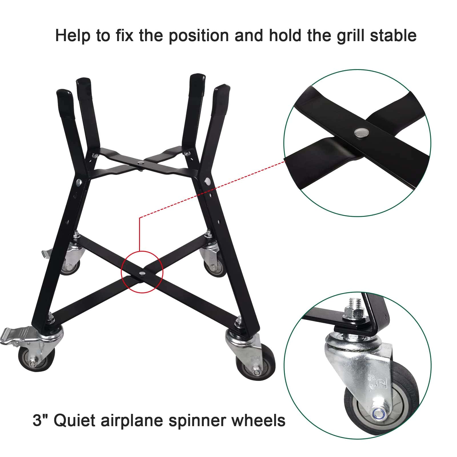 Carrito Rodante Quantfire para Parrilla Kamado Joe Junior - Imagen 7