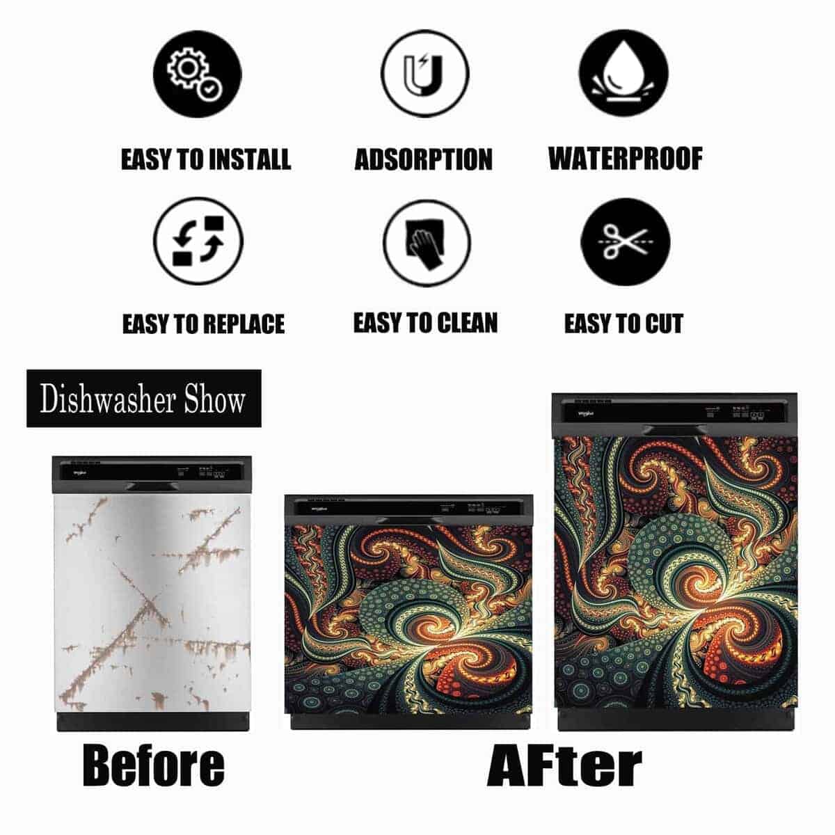 Cubierta Magnética para Lavavajillas Mandala, Hermosa - Imagen 4