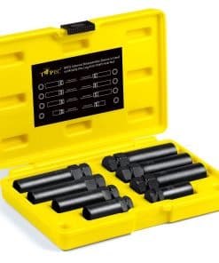 Topec 8Pcs Spline Lug Nut Socket Set | 5, 6, 7, 12 Spline