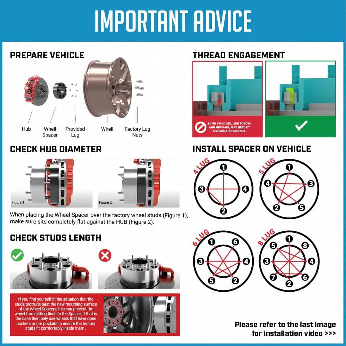 1 Pc Espaciadores de Rueda de Acero 8 en 200mm 8x200mm 2.00 - Imagen 3