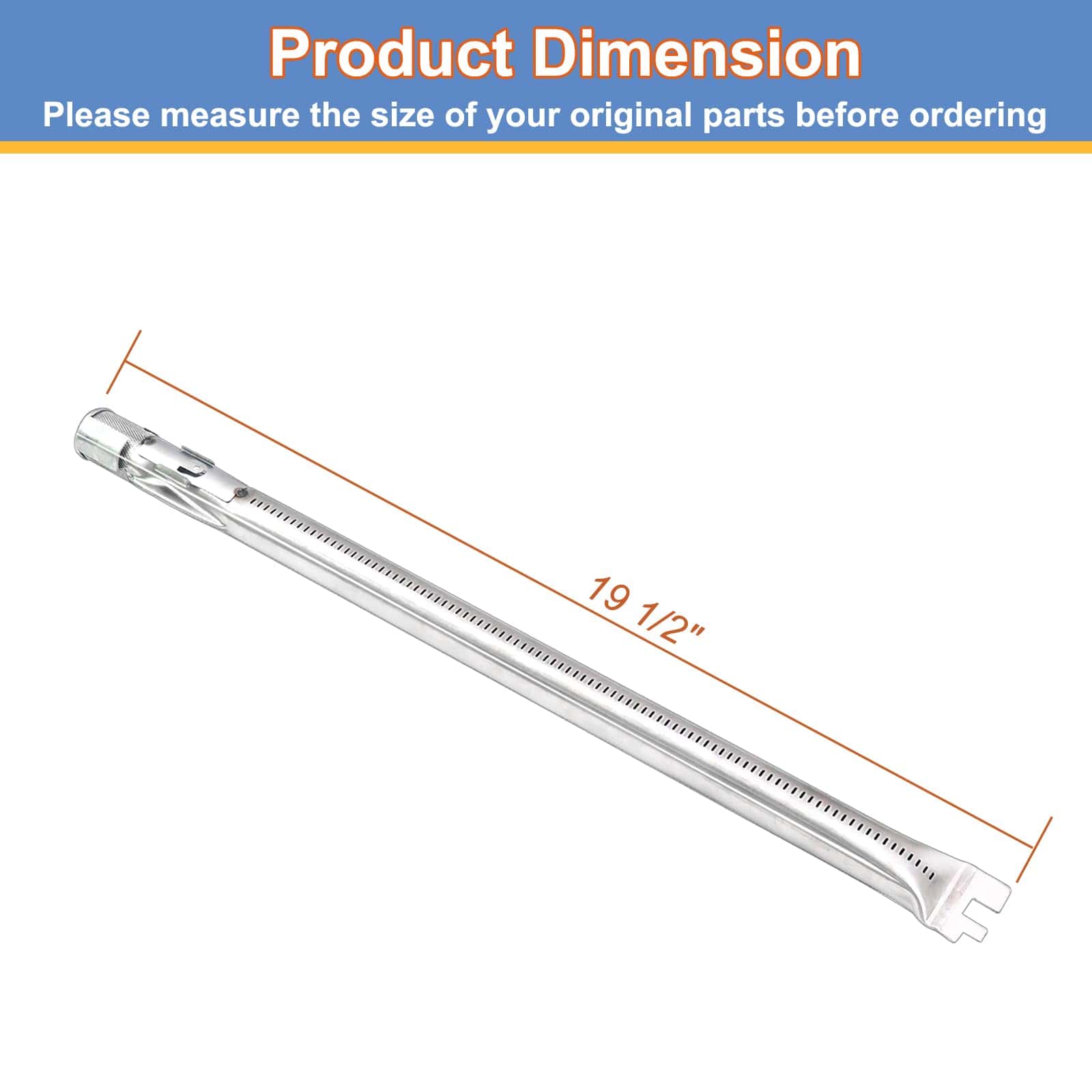 Derurizy 62752 19.5" Tubo quemador para Weber Genesis 300 - Imagen 3