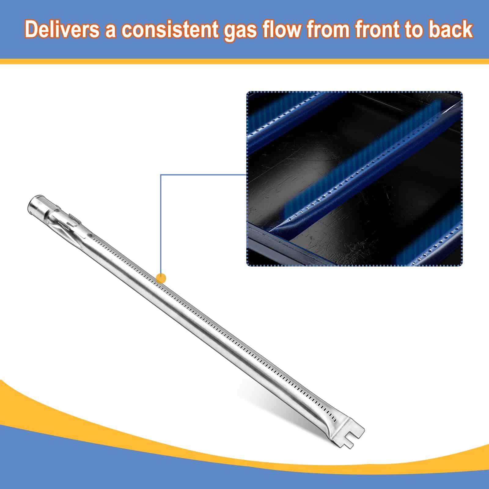 Derurizy 62752 19.5" Tubo quemador para Weber Genesis 300 - Imagen 6