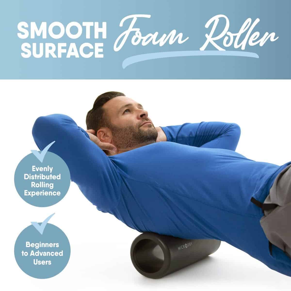 MICRODRY Deluxe Fitness Foam Back Roller para Alivio - Imagen 3