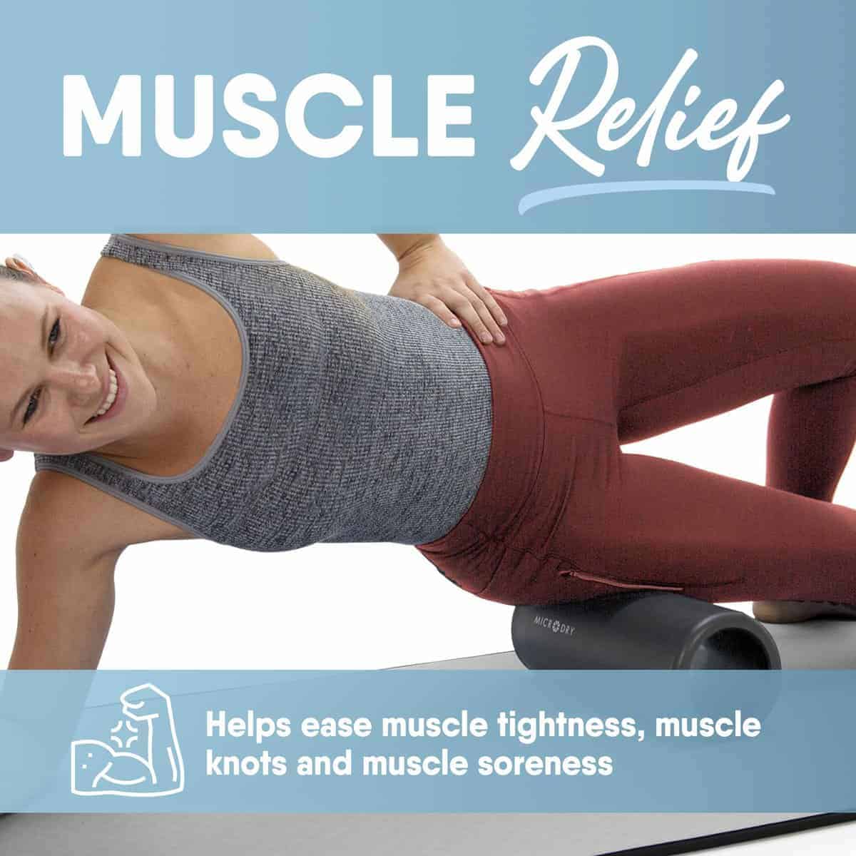 MICRODRY Deluxe Fitness Foam Back Roller para Alivio - Imagen 5