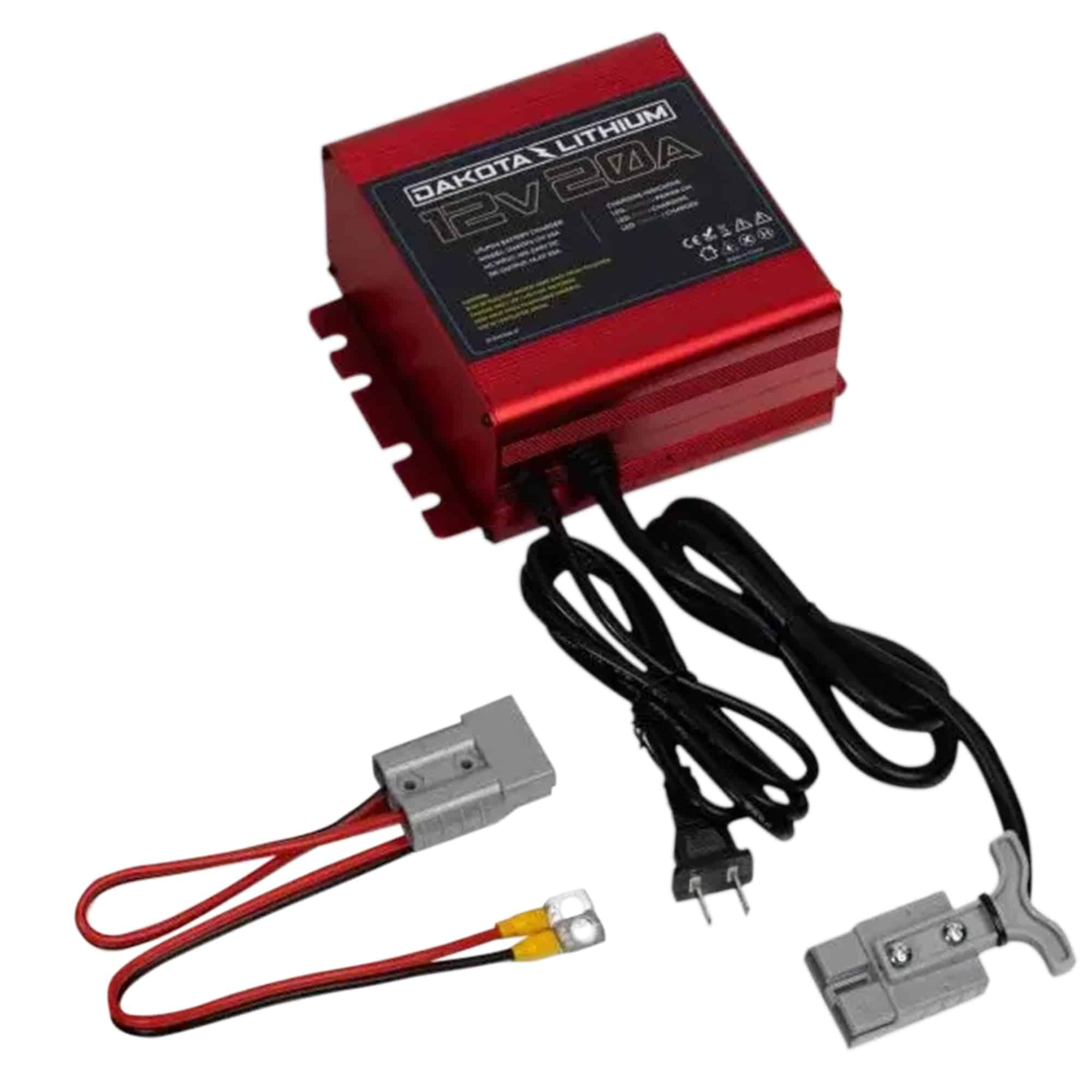 Cargador impermeable de 20 amperios y 12V de Dakota Lithium