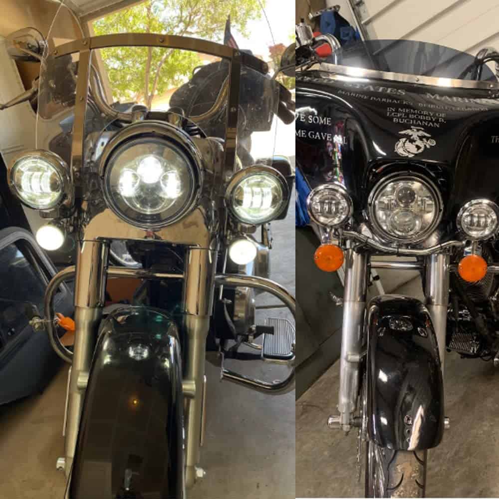 DAONUE 2 PCS 4.5 pulgadas Motocicleta Luz de Niebla Cromada - Imagen 6