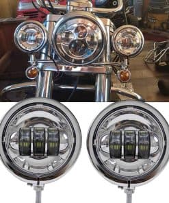 DAONUE 2 PCS 4.5 pulgadas Motocicleta Luz de Niebla Cromada