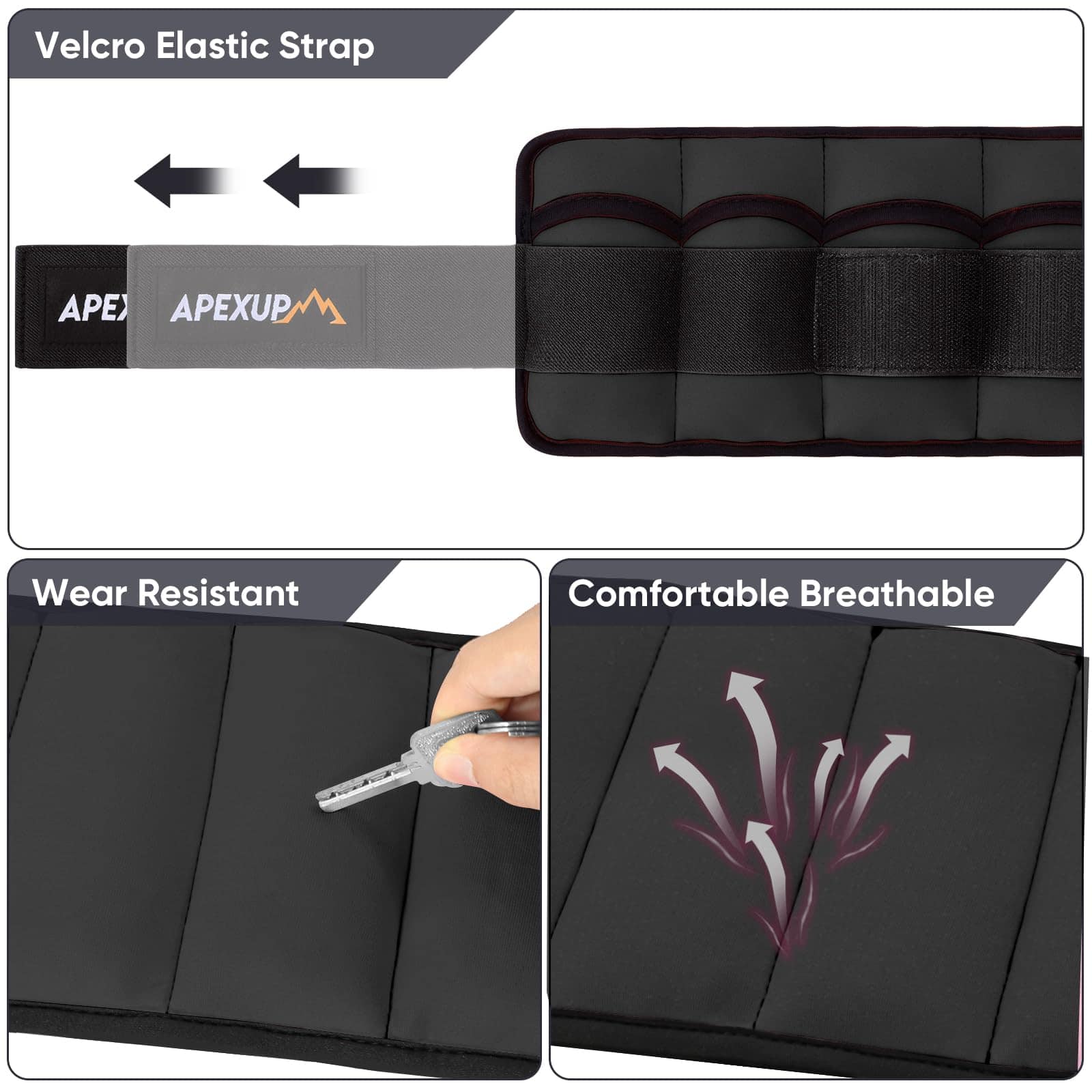 APEXUP 10lbs/Par de Pesas de Tobillo Ajustables para - Imagen 4