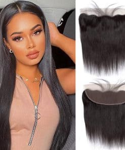 Frontal de Encaje Hd Recto de 13x4 Oreja a Oreja Cierre