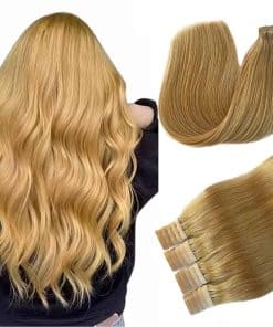 Extensiones de Cabello Humano en Tape Rubio Fresa 18