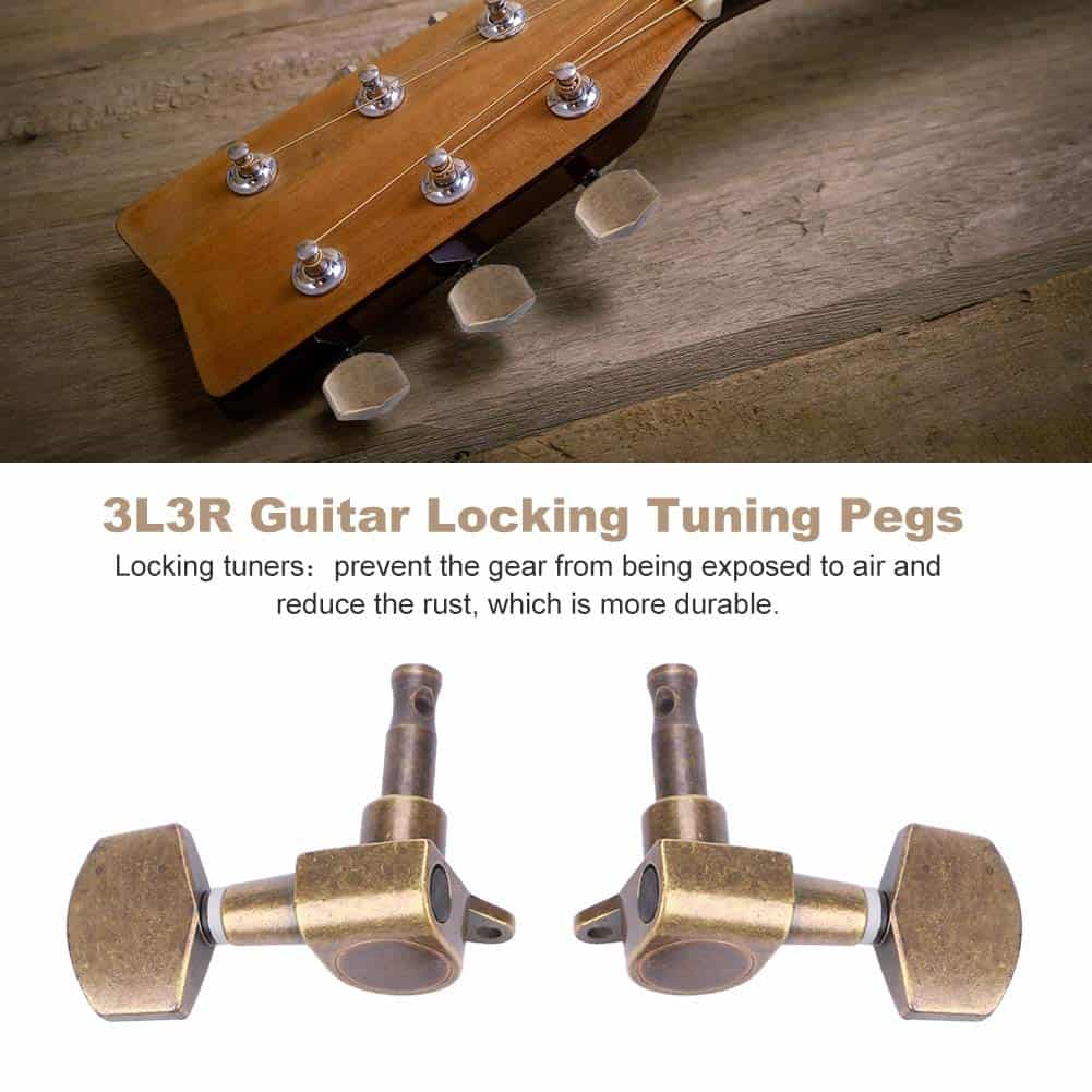 6PCS 3L3R Clavijas de afinación de cuerdas de guitarra, - Imagen 5