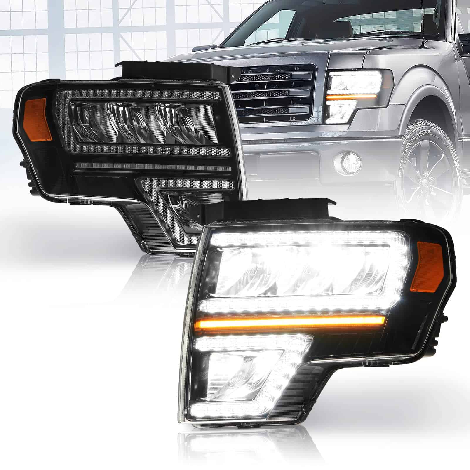 Ensamblaje de Faros Ajustados para Ford F150 2009 2010 2011