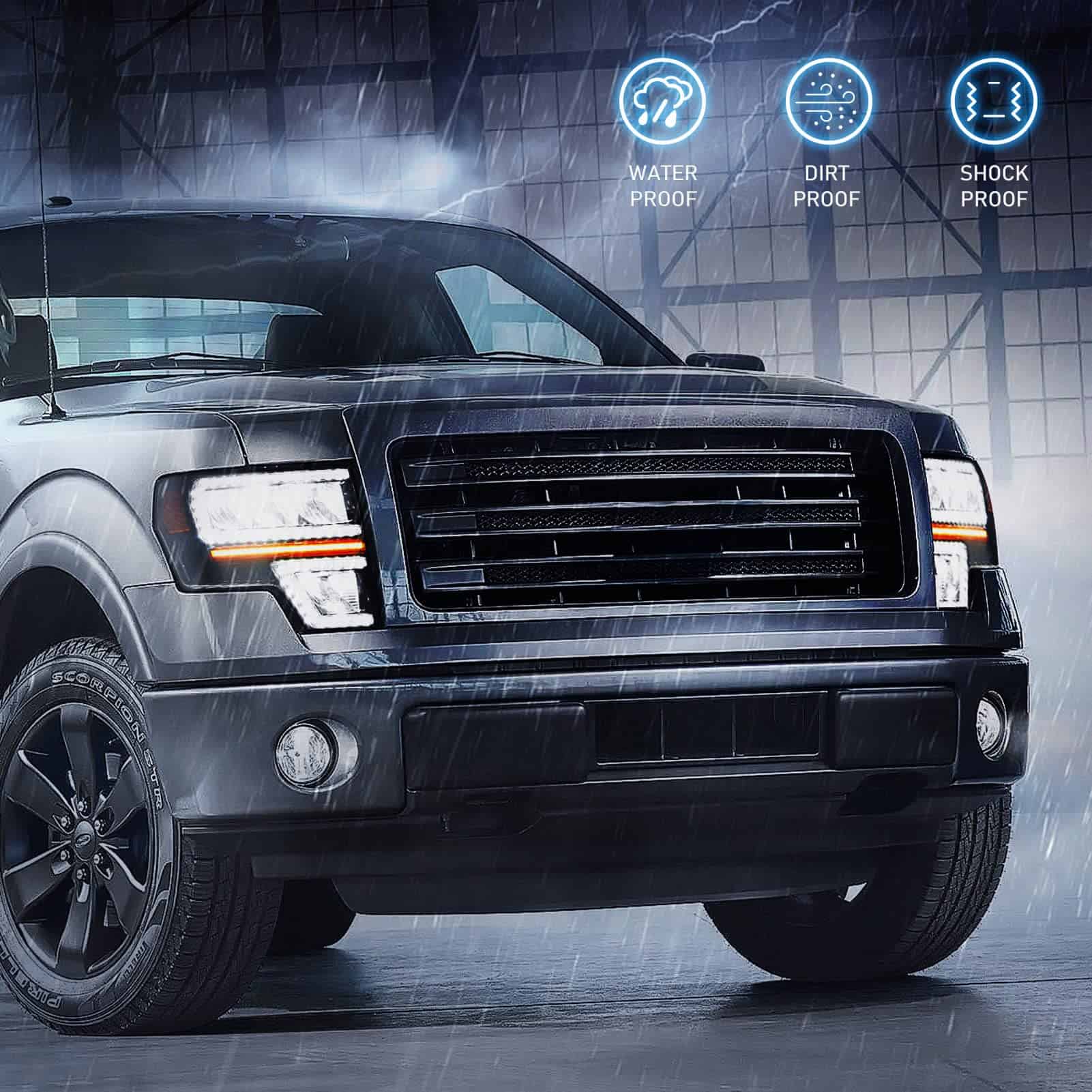 Ensamblaje de Faros Ajustados para Ford F150 2009 2010 2011 - Imagen 8