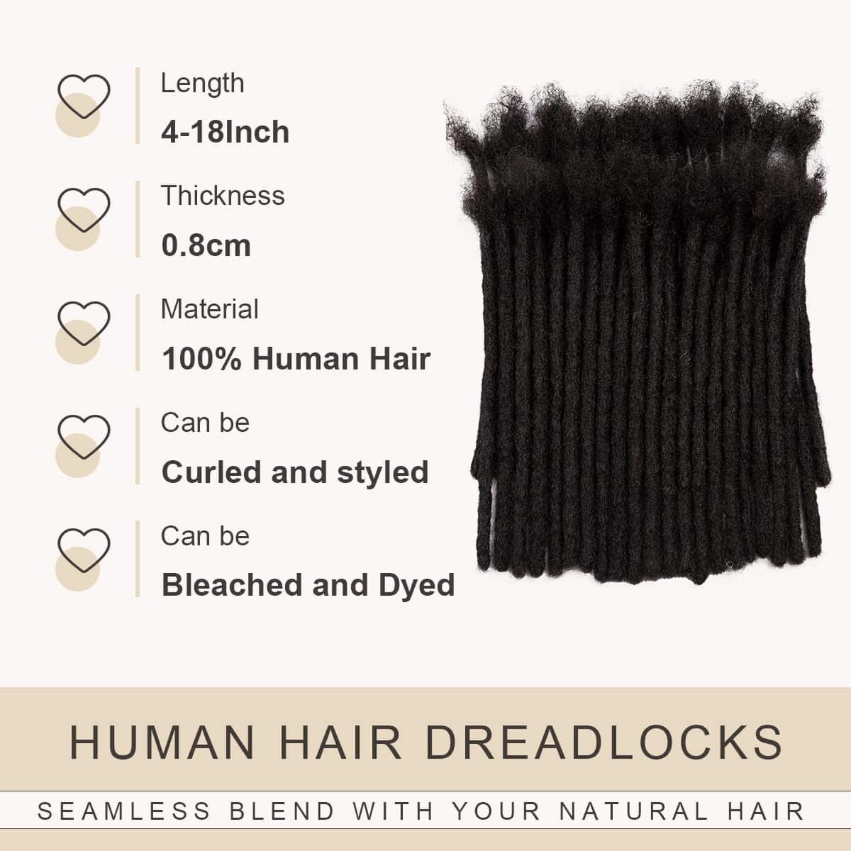Extensiones de Dreadlock de Cabello Humano Real de 10 - Imagen 3