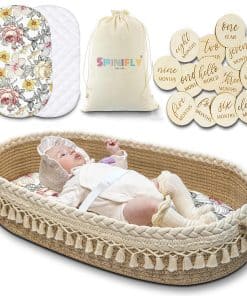 Kit de Cesta Cambiadora para Bebés - Cesta de Macramé Boho