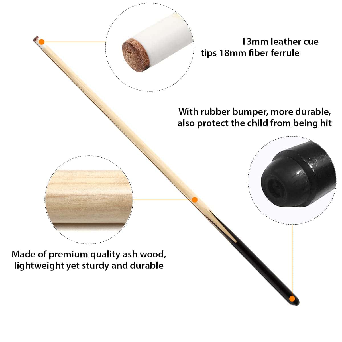 Genubi Industry 36 Inch Pool Cue Stick/Billiard House Cue - Imagen 5