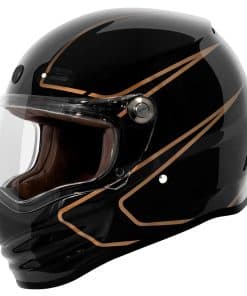 Casco de motocicleta retro TORC T9 de -Negro Brillante Etapa