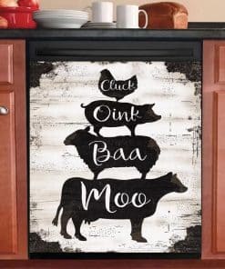 Imán Lavavajillas Familiar de Animales de Granja, Pegatina