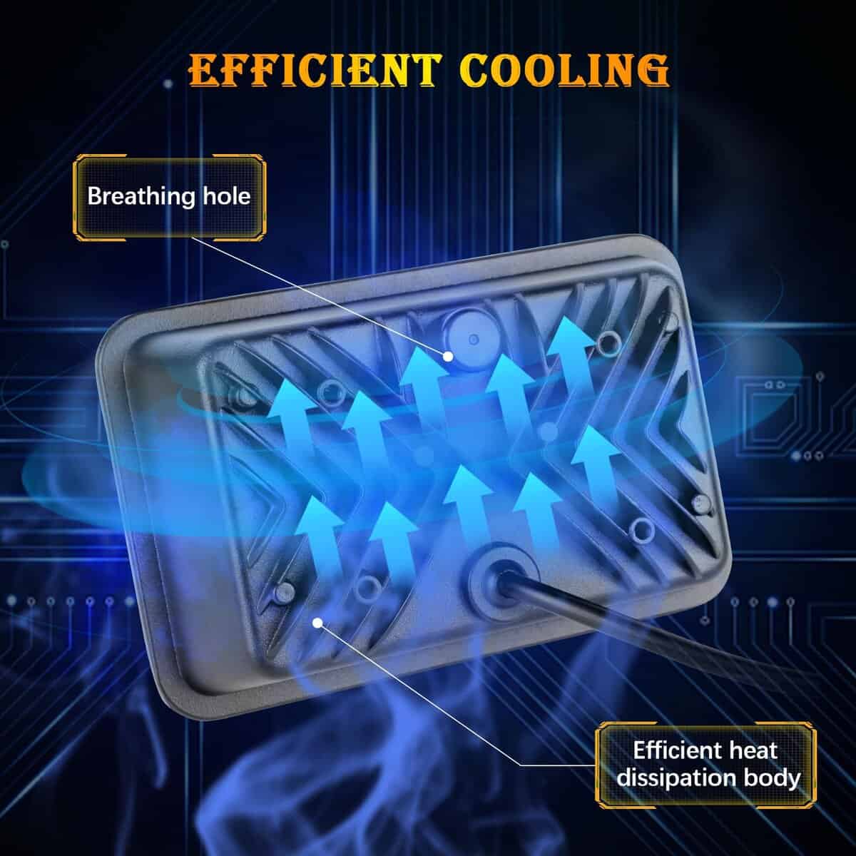 AMEXMART Faros LED 4x6 con Ojo del Diablo Rojo Rectangular - Imagen 8