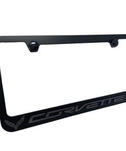 Marco de Placa de Matrícula C7 Corvette - Negro a Prueba de