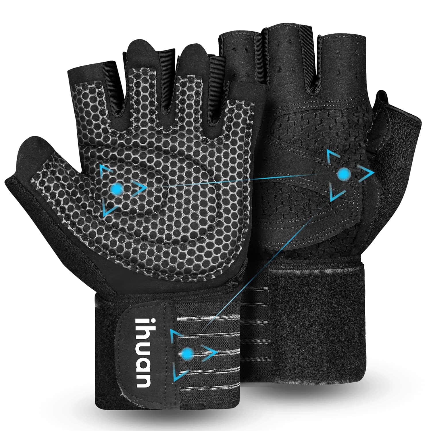 Guantes de Gimnasio para Levantamiento de -Negro