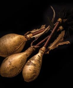 Agitadores Shaman con sonidos de lluvia u océano, piel de