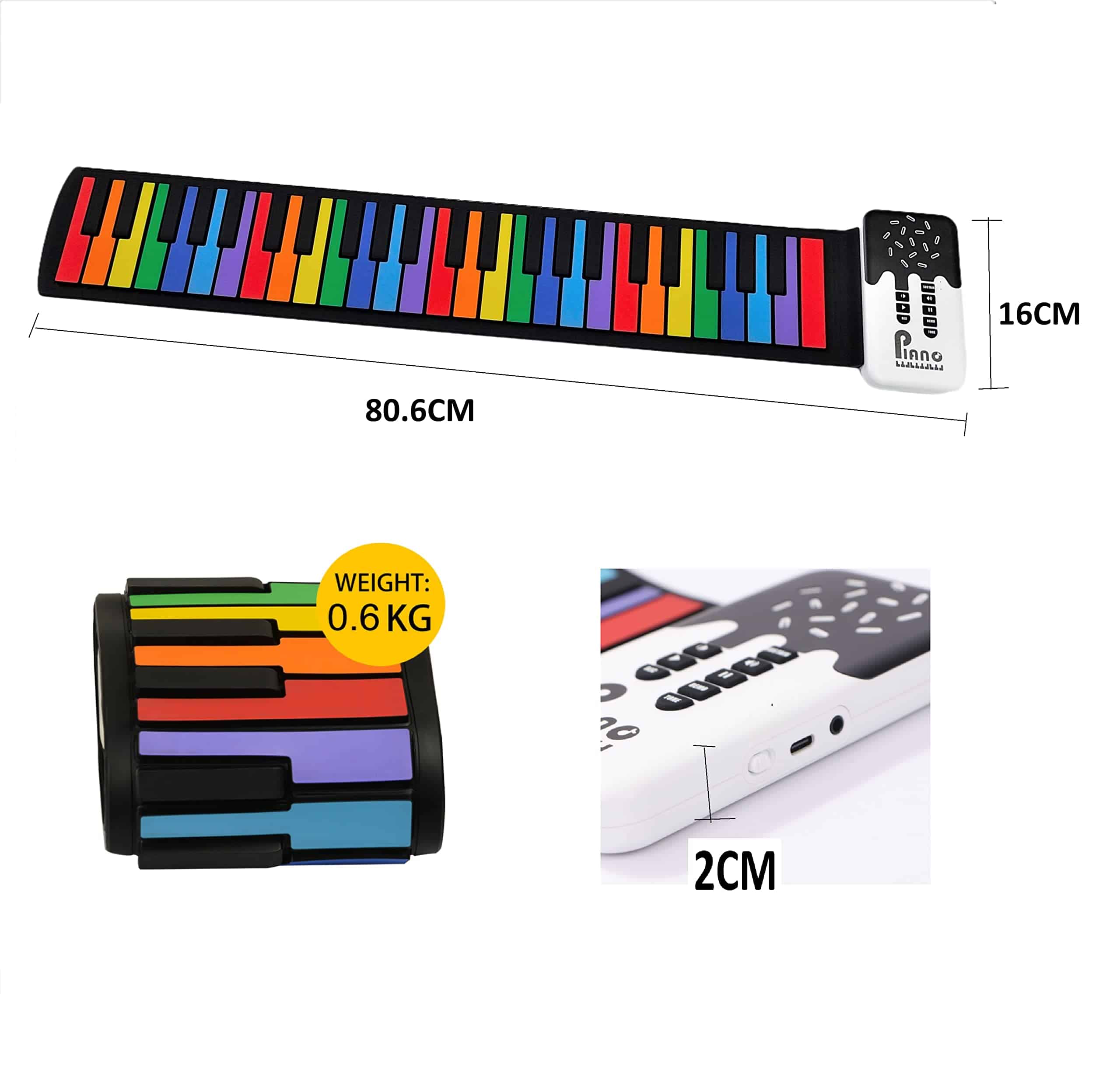 Piano Digital Electrónico de 49 Teclas MAGICON, Recargable, - Imagen 5