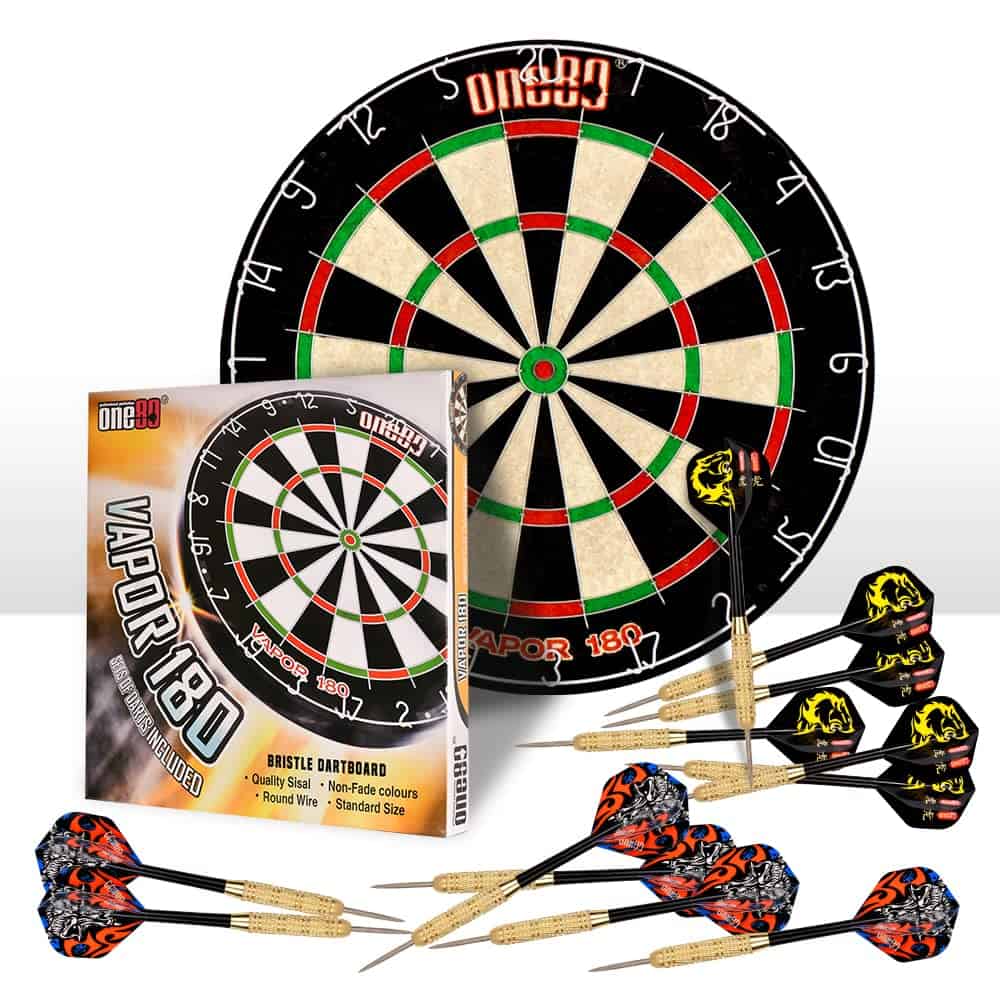 ONE80 Vapor 180 Bristle Dartboard Staple Free Bullseye