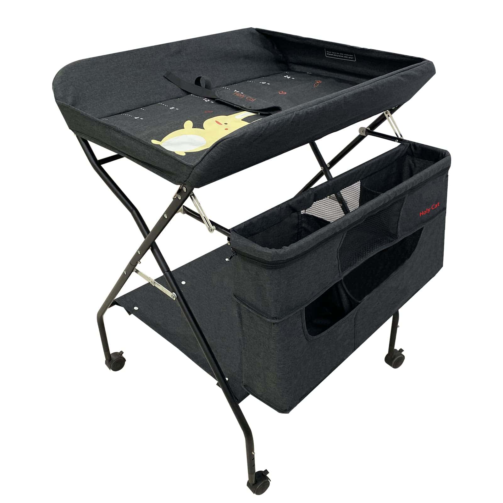 Mesa para Cambiar Pañales de Bebé Portátil con Ruedas,