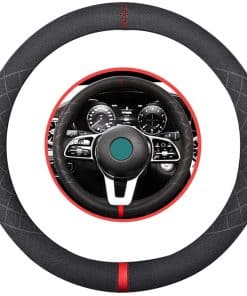 Cubierta de volante de coche de gamuza K LAKEY, piel suave
