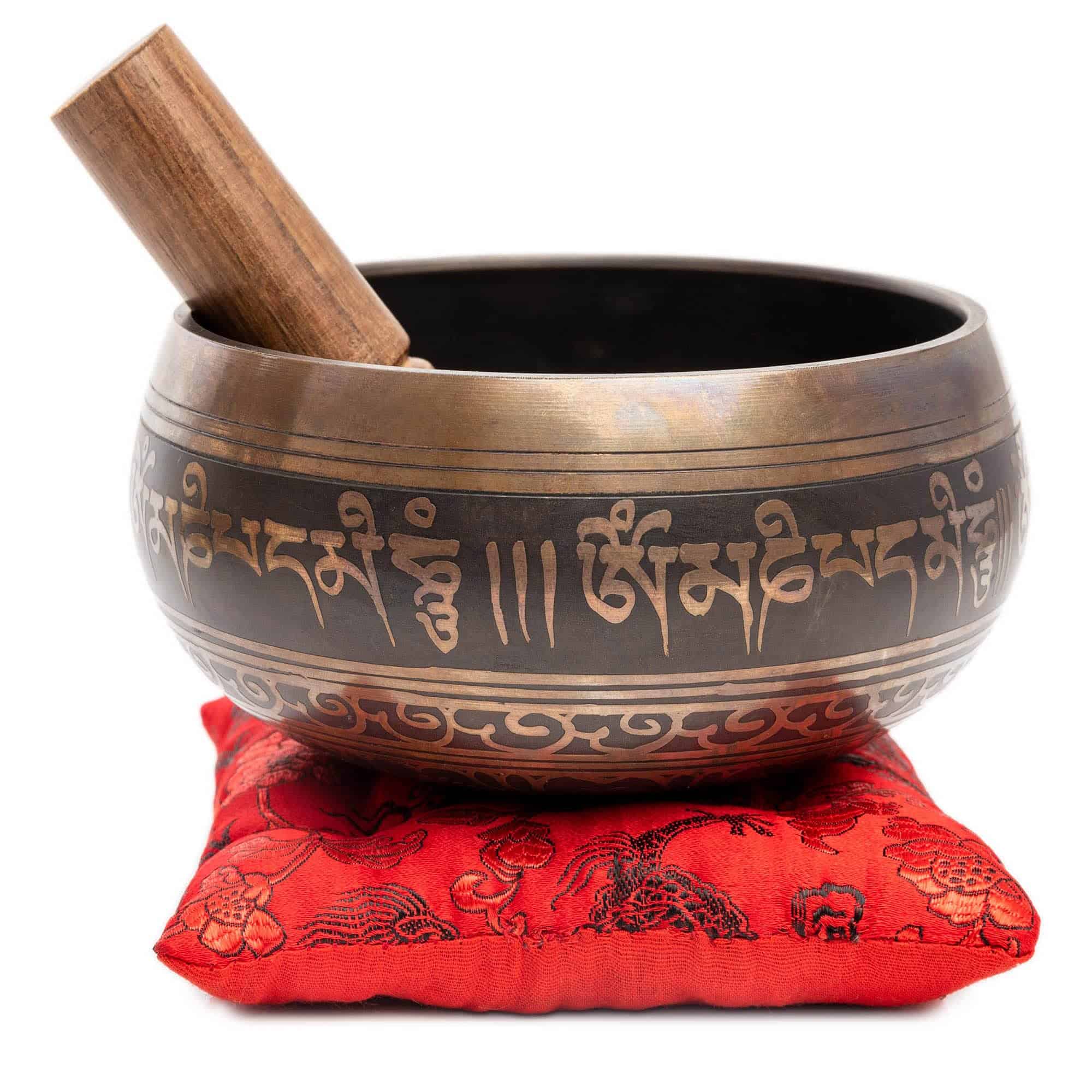 Set de Cuenco Tibetano - 4" Fácil de Tocar -Marrón - Rojo - Imagen 10