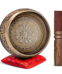 Set de Cuenco Tibetano - 4" Fácil de Tocar -Marrón - Rojo