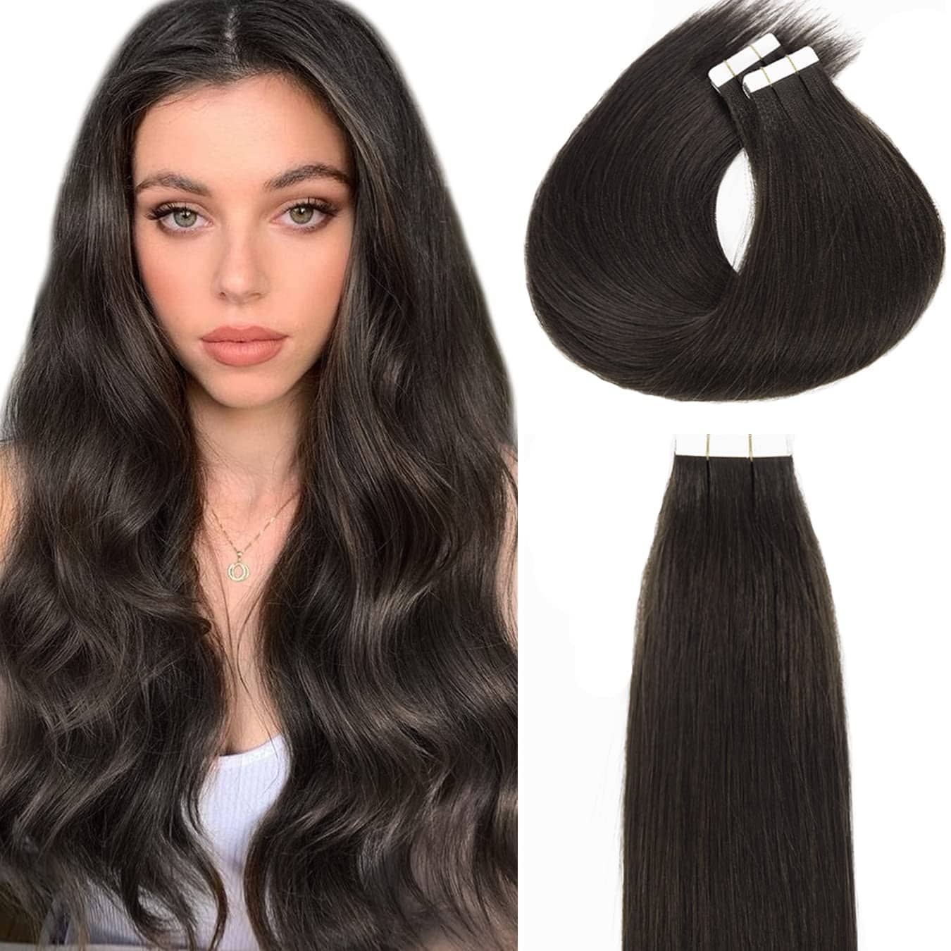 Extensiones de Cabello Humano Remy Rectas Negras Naturales