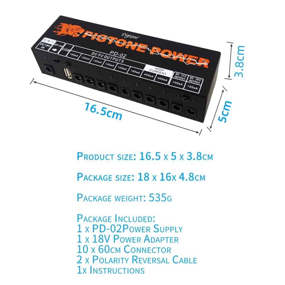 Fuente de Alimentación para Pedal de Efectos -Negro - Imagen 9