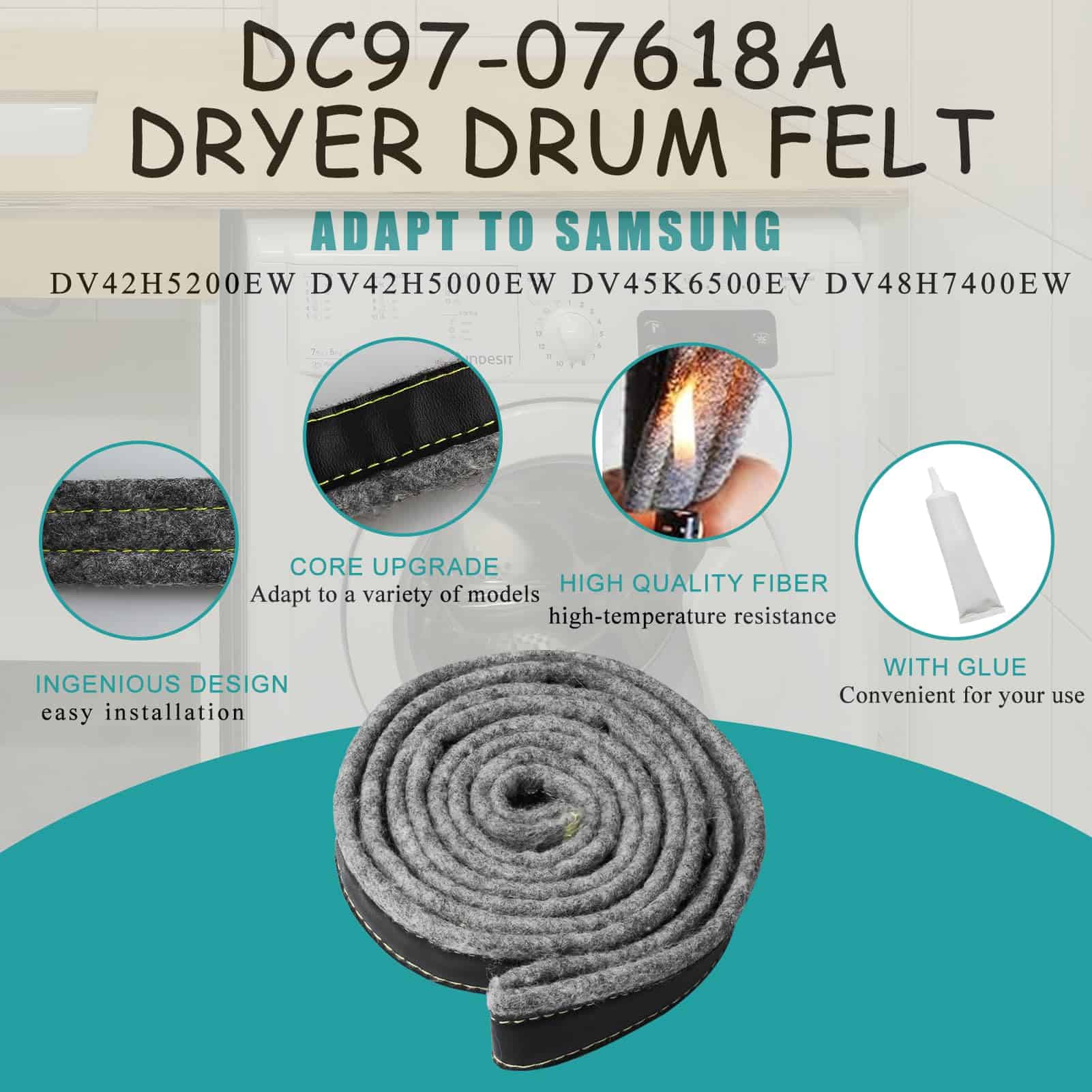 Sellado de Fieltro de Tambor de Secadora de DC97-07618A - Imagen 3