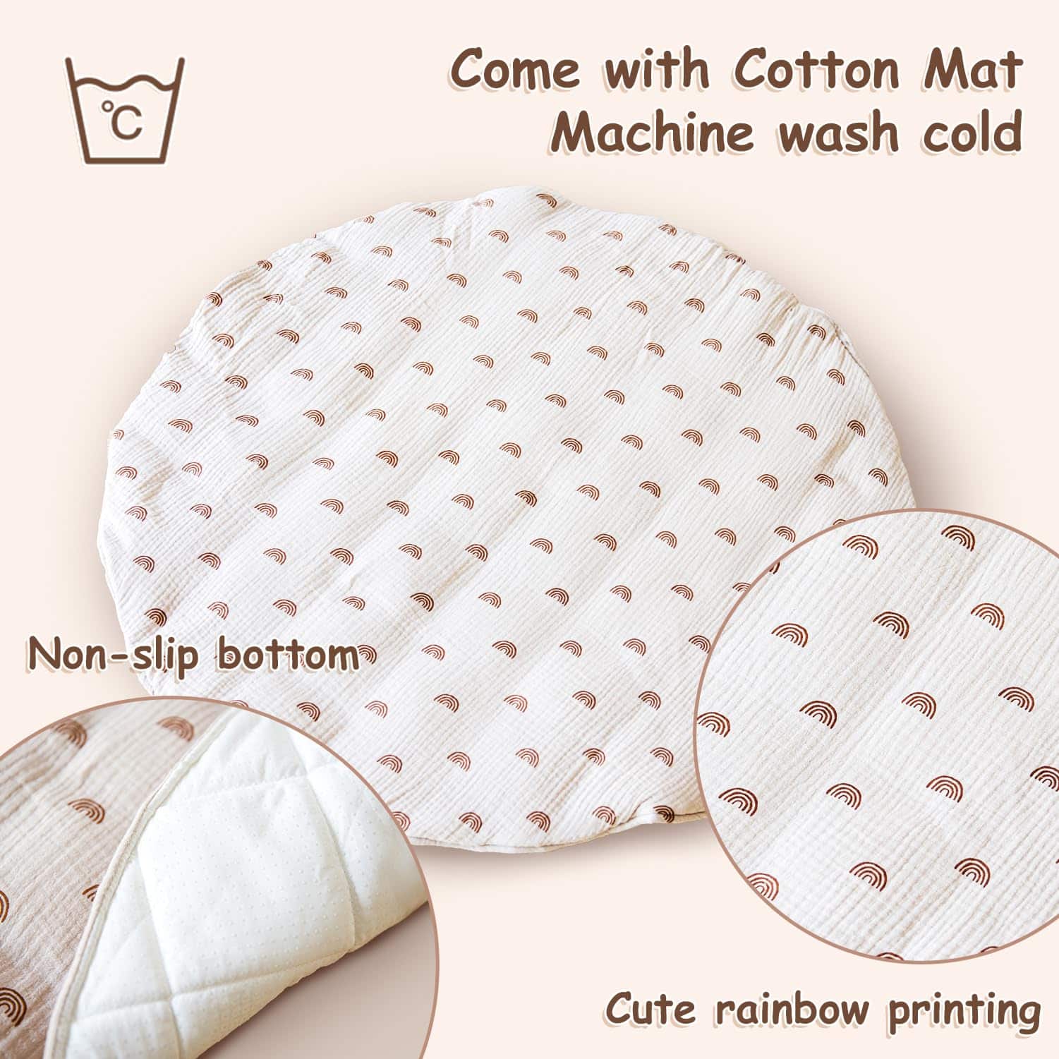 Gimnasio de Juegos para Bebés de Madera con Alfombra, - Imagen 4