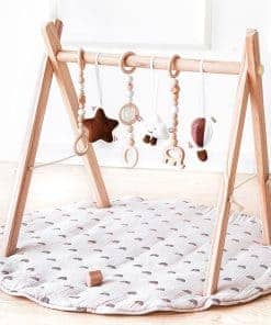 Gimnasio de Juegos para Bebés de Madera con Alfombra,