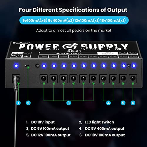 Fuente de Alimentación para Pedales de Efecto -Negro - Imagen 6