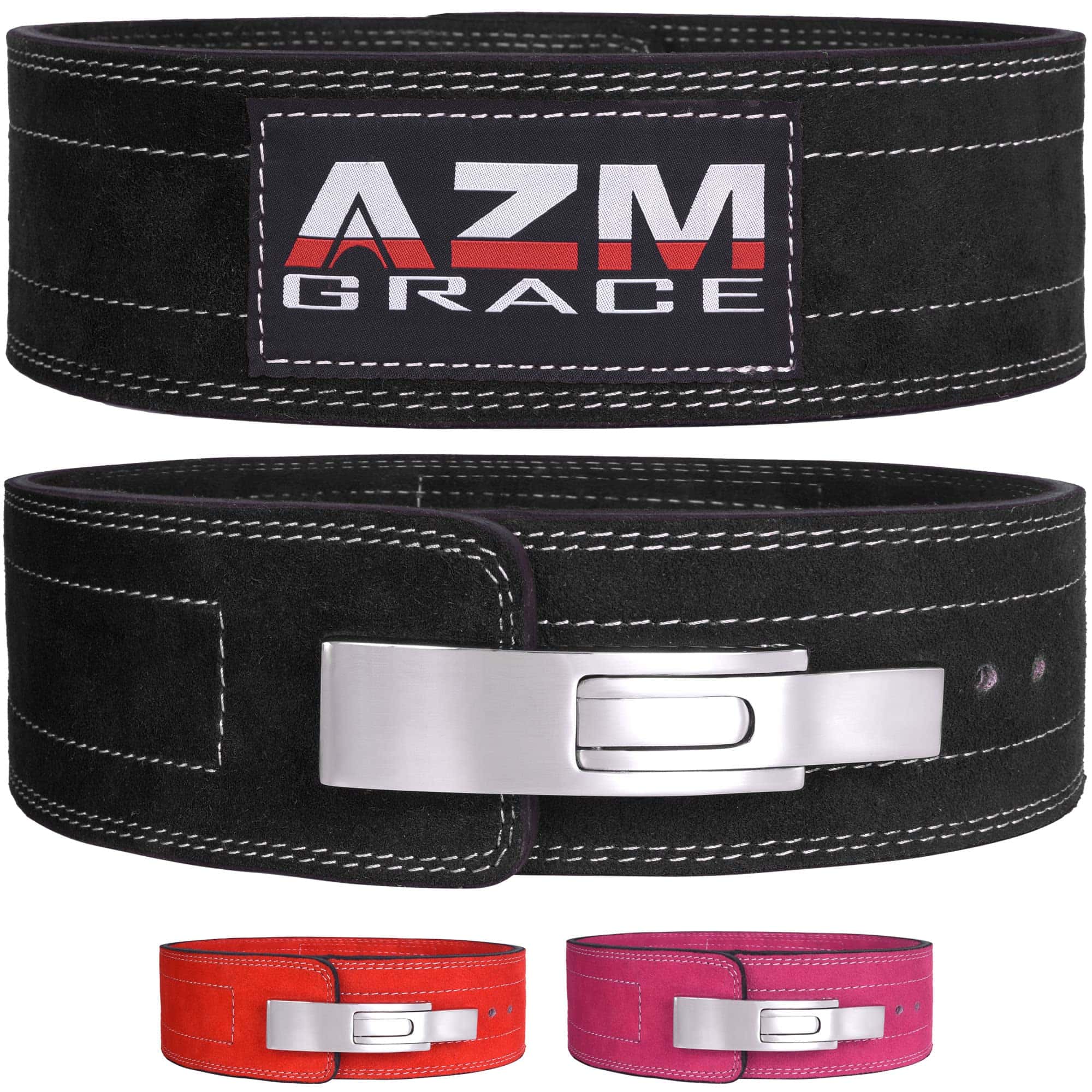Cinturón de levantamiento de pesas de cuero Azm Sports para